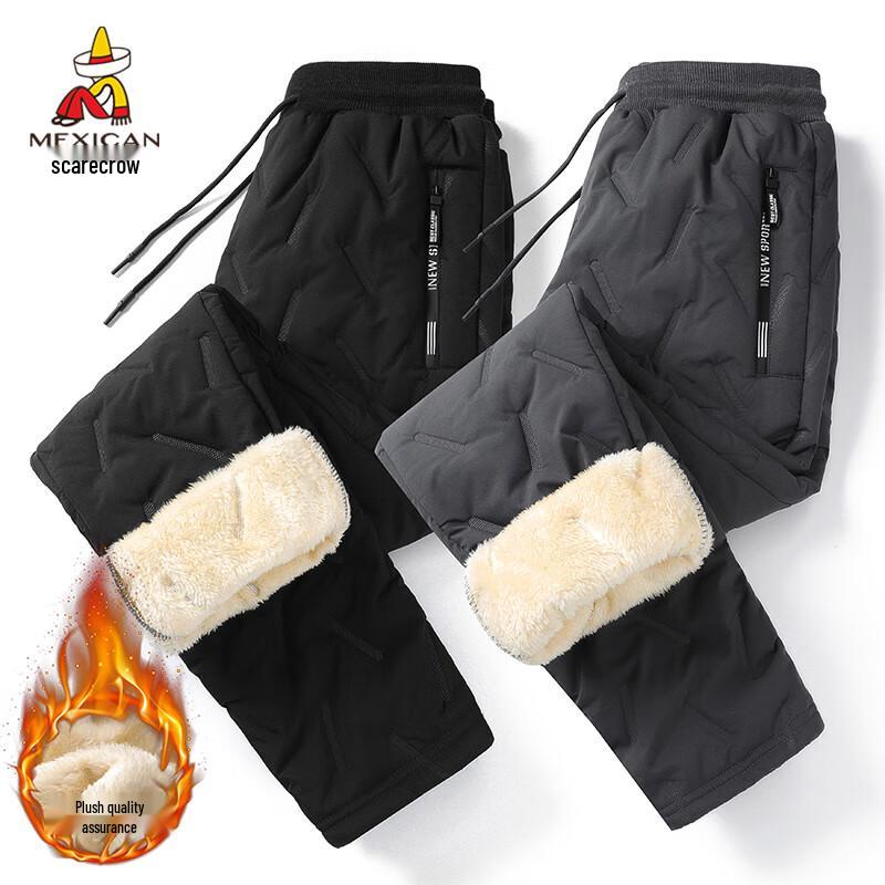 MEXICAN Men's Thermal Fleece Lined Windproof Casual Pants