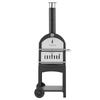 Forno per Pizza da Esterno, Forni a Pellet da 12", Forno per Pizza a 2 Strati a Legna, Forno per Pizza da Esterno a Legna con 2 Ruote Rimovibili, Massimo 1000