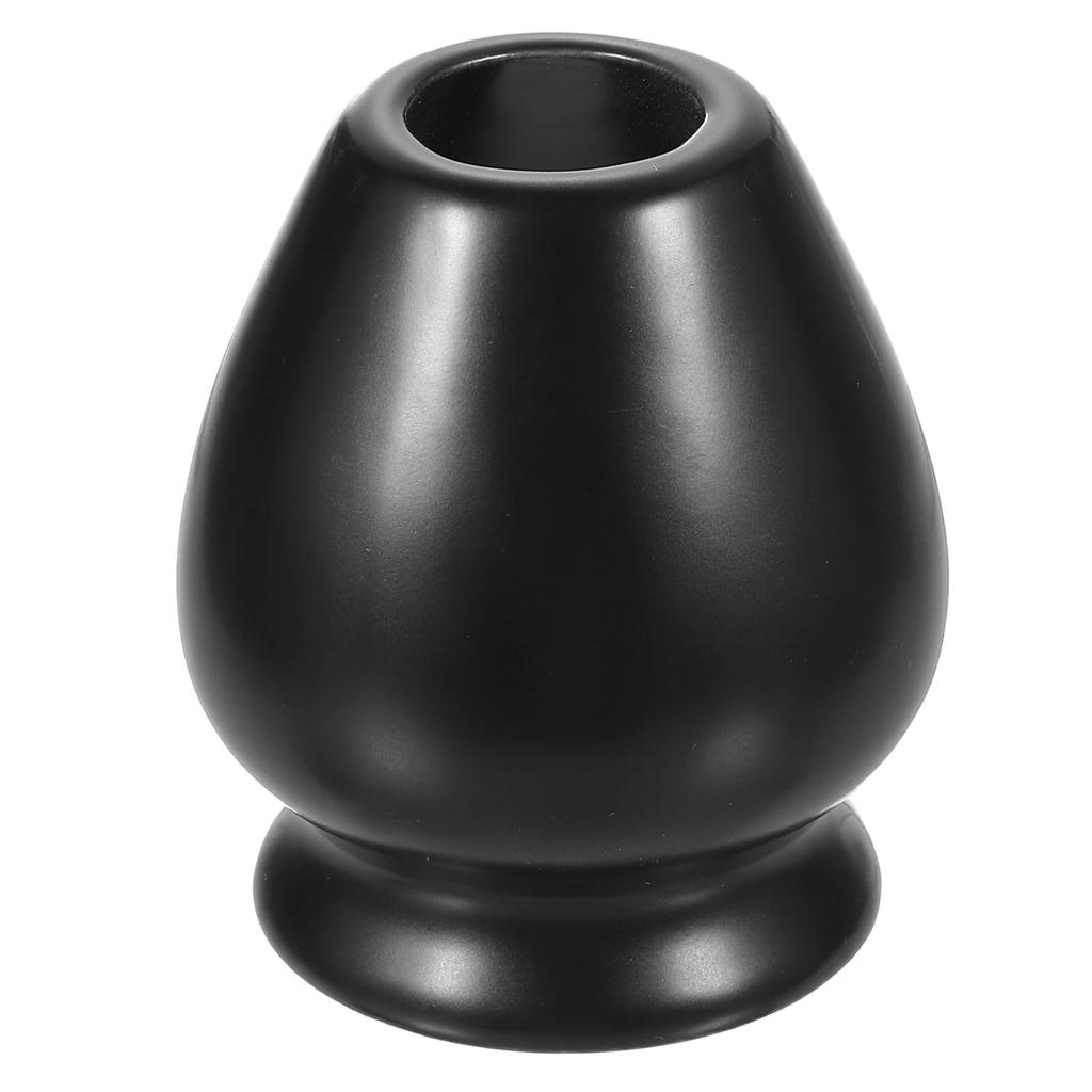 Uxcell Ceramic Chasen Stand, 65mm, Matcha Whip Holder, Tea Set Accessories, Traditional Matcha Whisk Holder for Tea Tasting, Black