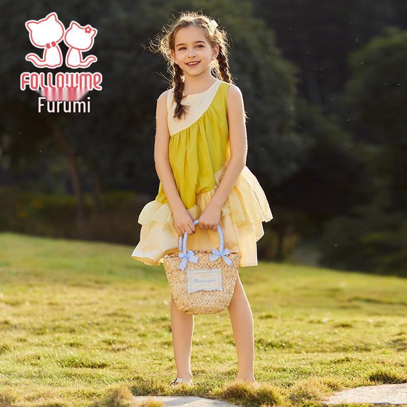 Girls' Summer Sleeveless Lace Patchwork Dress