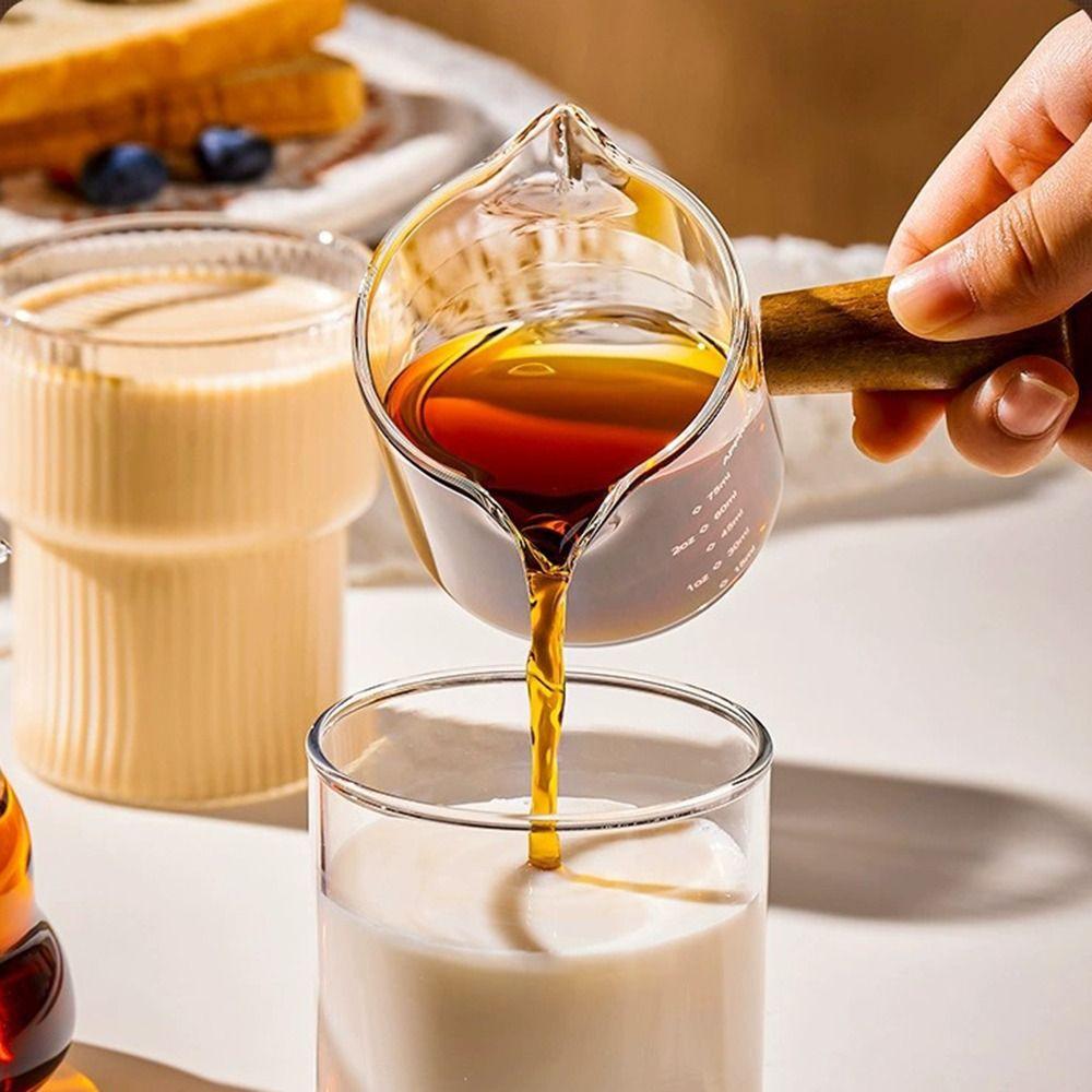 Clear Triple Pitcher Milk Cup V-Shaped Mouth Glass Espresso Cups  Espresso