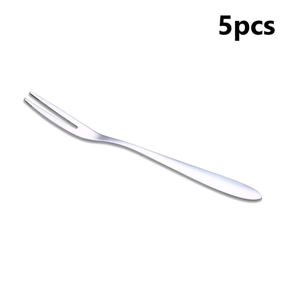 12.8*0.9cm Fruit Fork 5pcs Camping For Family Restaurant