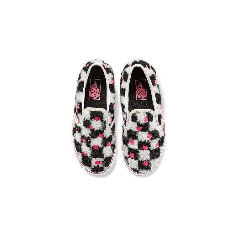 Vans Classic Slip-On Kids Sherpa Floral Checkerboard Kids Sneakers White Paradise-Pink VN0A5KXM8CE