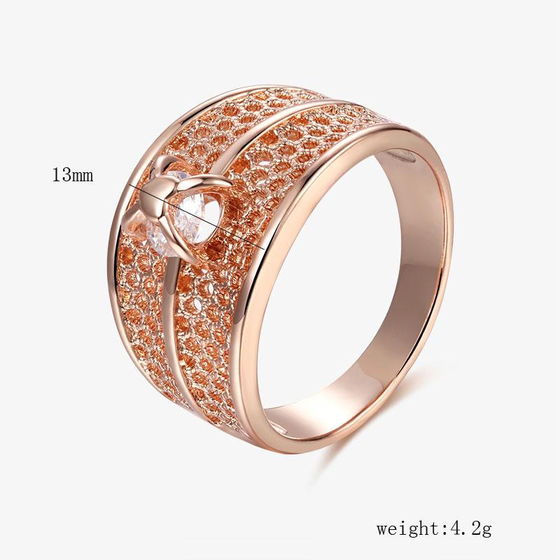 585 Rose Gold Patterned Ring For Women Fashion Jewelry