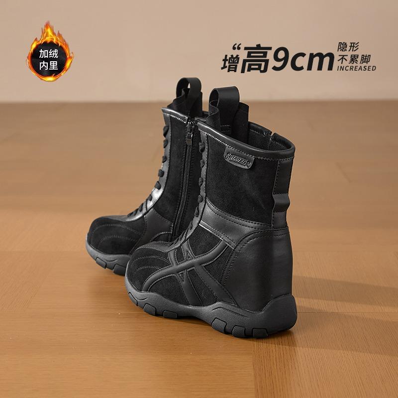 

cm inner height increase Martin boots women s new retro women s shoes autumn and winter velvet brown boots 39