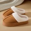 Adult Boken Slippers Women's Winter Indoor Home Warm Plush Slippers Men's Autumn and Winter