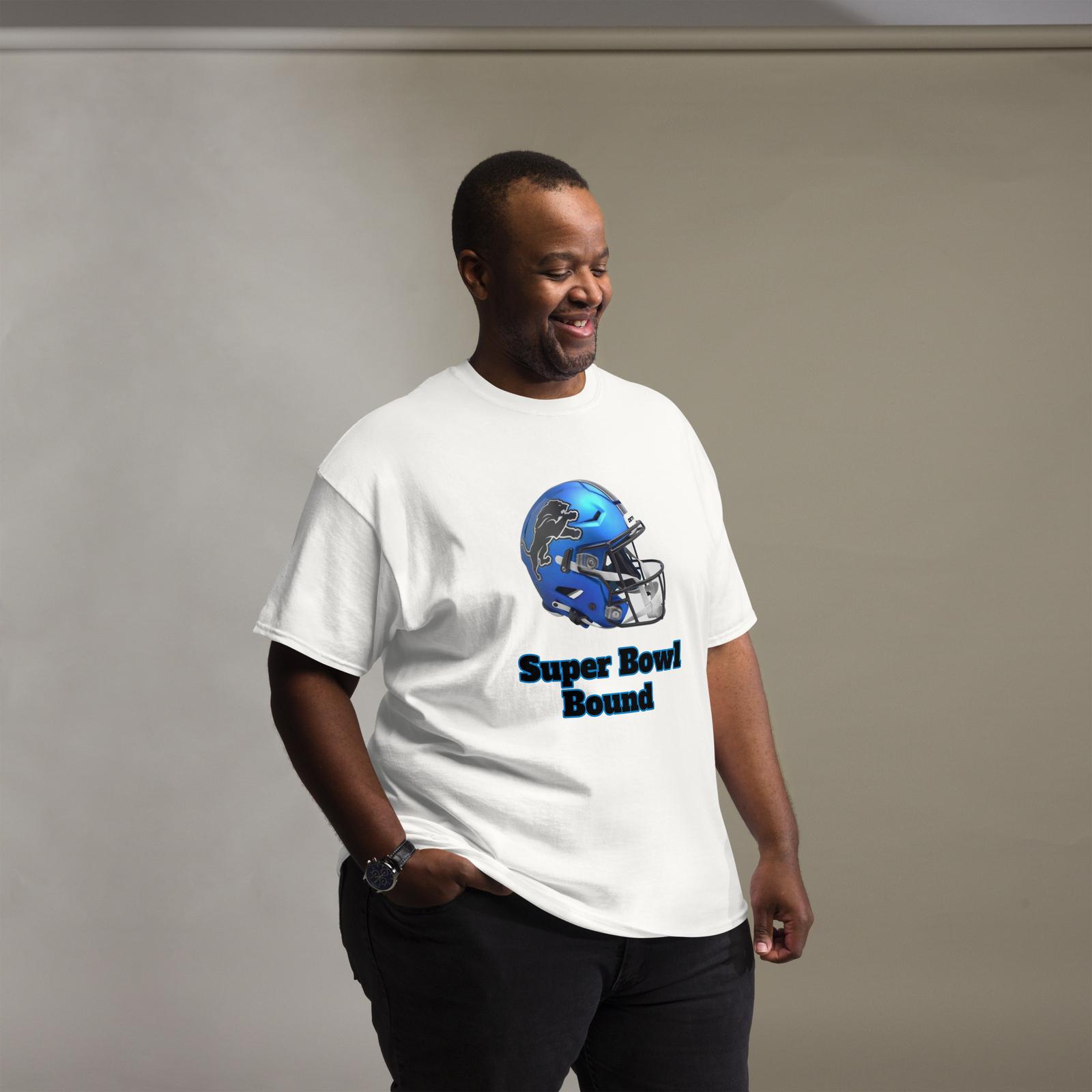 Super Bowl Bound | Detroit Lions Unisex Tee | Alternate Lions Helmet Logo S