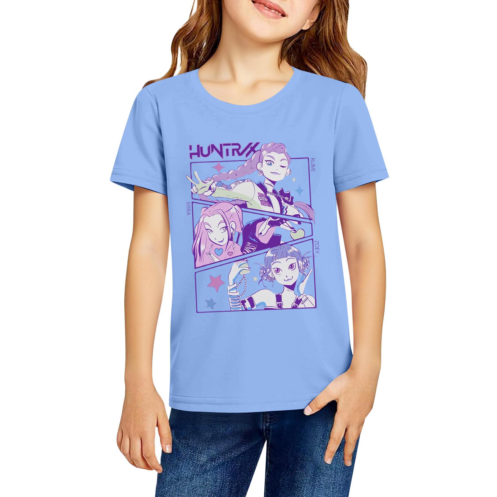 

Модная рабочая одежда с короткими рукавами и круглым вырезом, топы с принтом для детских летних топов 150 синий