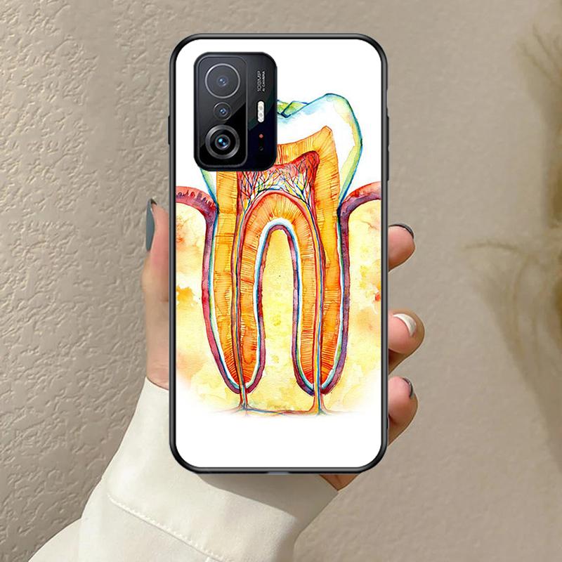 dentist tooth pattern Funda For POCO F5 F3 M5s C40 F4 GT X3 X4 X5 Pro Case For Xiaomi 12 13 Lite 11T 12T Pro 12X