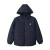 Champion Long Sleeve Warm Zip Hooded Sweatshirt Jacket with Embroidered Basic Sports Navy Kids' Water-Repellent Logo, Style, CK-AS605,