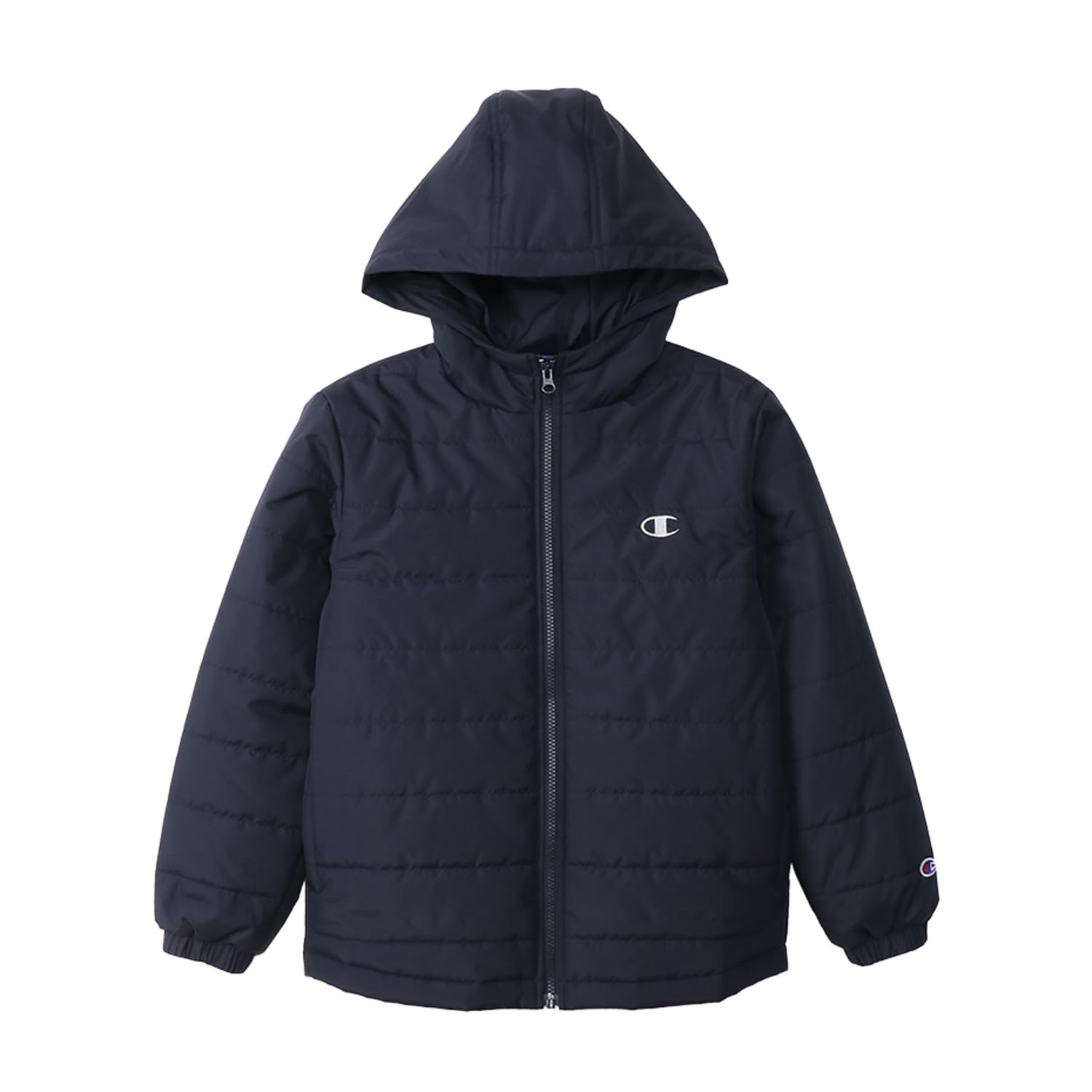 

Champion Long Sleeve Warm Zip Hooded Sweatshirt Jacket with Embroidered Basic Sports Navy Kids Water-Repellent Logo, Style, CK-AS605,