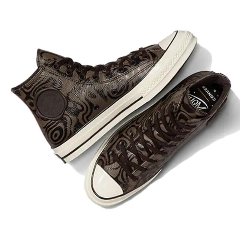 Willy Wonka x Converse Chuck 70 Trendy Cool High Top Espadrilles Unisex Brown