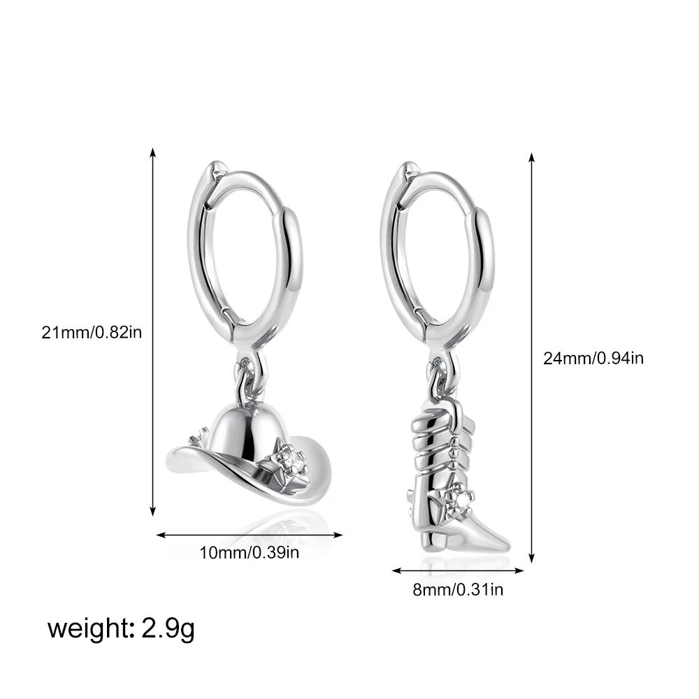316 Stainless Steel Waterproof Denim Boots Pendant Necklace Cool Cowgirl Cowboy Boot Hat 18K Gold Plated Collar Necklaces Gifts