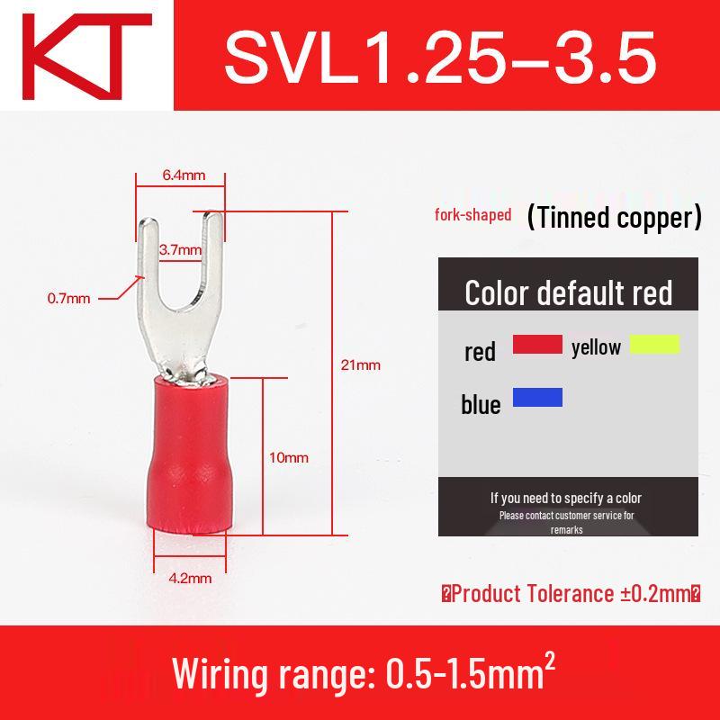 KT Keshitong Fork Pre-insulated Purple Copper Crimp Terminal Connector, SV1.25 Series.
