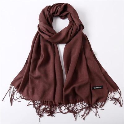 Women Solid Scarf Cashmere Feeling Pashmina Shawls Tassel Hijab Head Wraps Femme Thin Spring Winter Scarves Foulard Bufanda