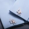 Custom Double-Letter Cufflinks for Men's French Shirts - Groom Wedding Accessory