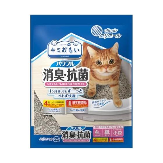 Elleair Pet Kimi Omoi Powerful Deodorizing and Antibacterial System Toilet Cat Litter Small Grains 4L