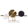 Copper-Toned Metal Sculpture with Marble Base Eye-Catching Table Art Decoration