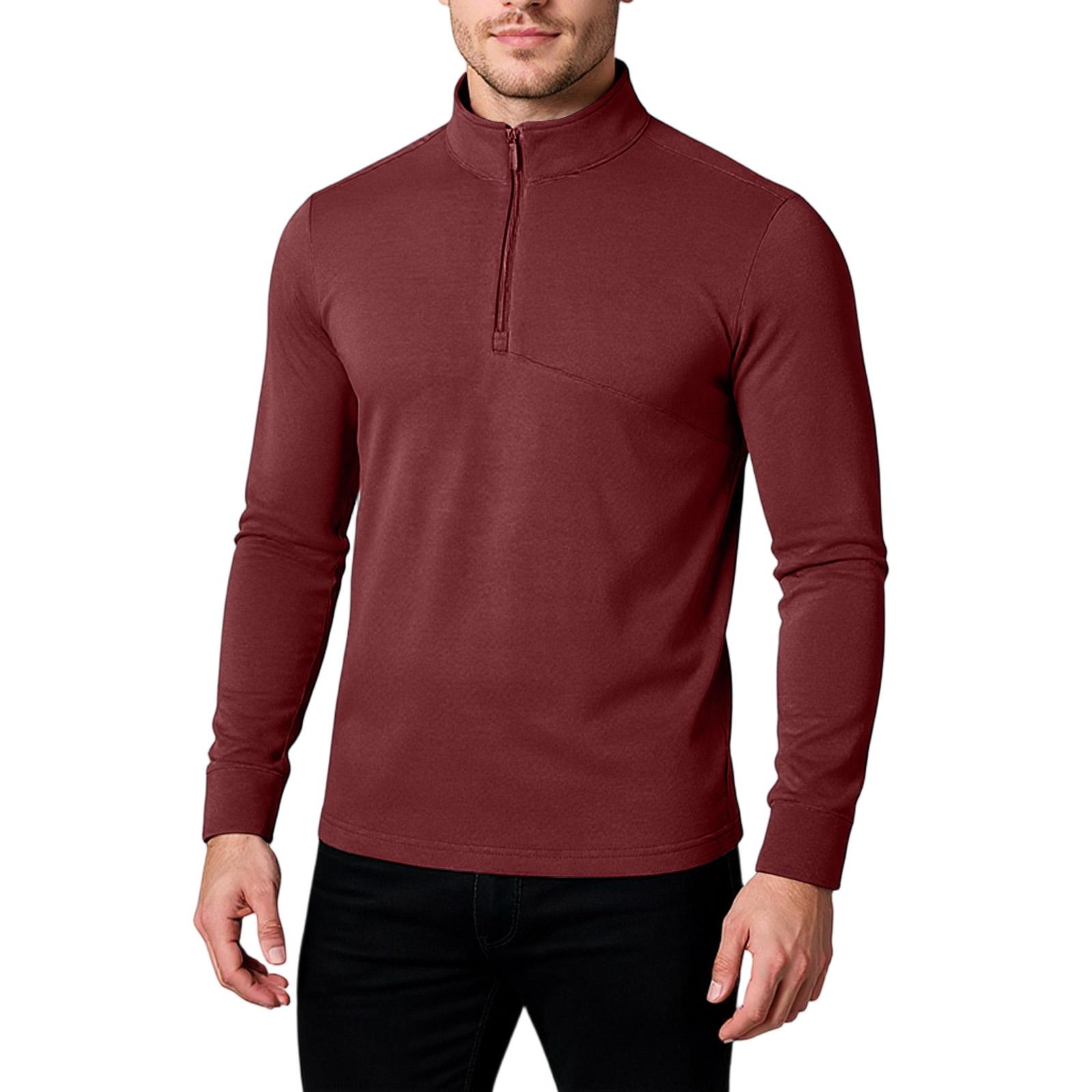 

Men s Leisure Standing Collar Thickened Versatile Loose Zipper Collar Silk Long Sleeves Upper Garment M