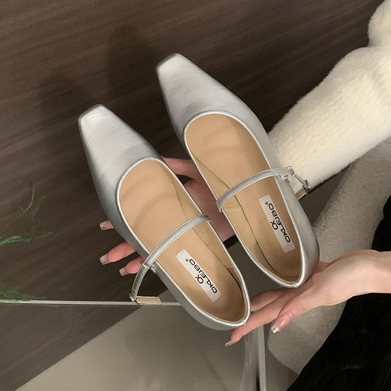 Fashion Red Footwear Shallow Ladies Heeled Shoes 2025 New In Spring Summer Fashion Buckle Strap Women 2.5CM Heels Mary Janes Pumps Shoes