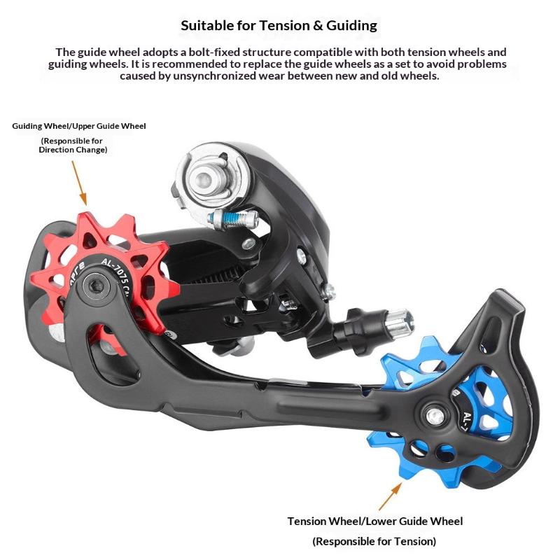 Experience Smooth Riding with 10 12 14 16T Aluminum Bicycle Derailleur Jockey Wheels Ceramic Bearings