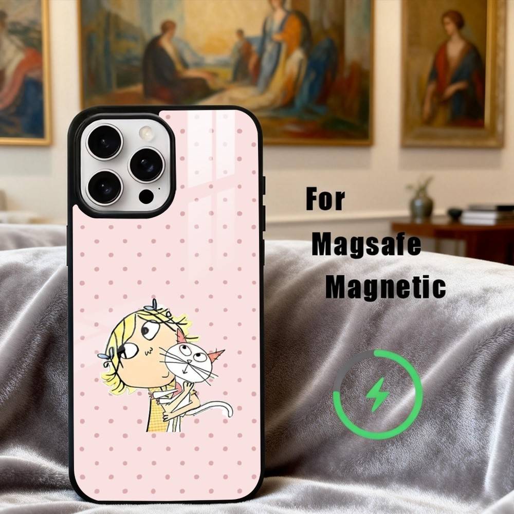 Custodia per Telefono C-Charlie-E e L-Lola-A Per iPhone17,16,15,14,13,12,11 Plus,Per Copertura di Ricarica Wireless Magnetica
