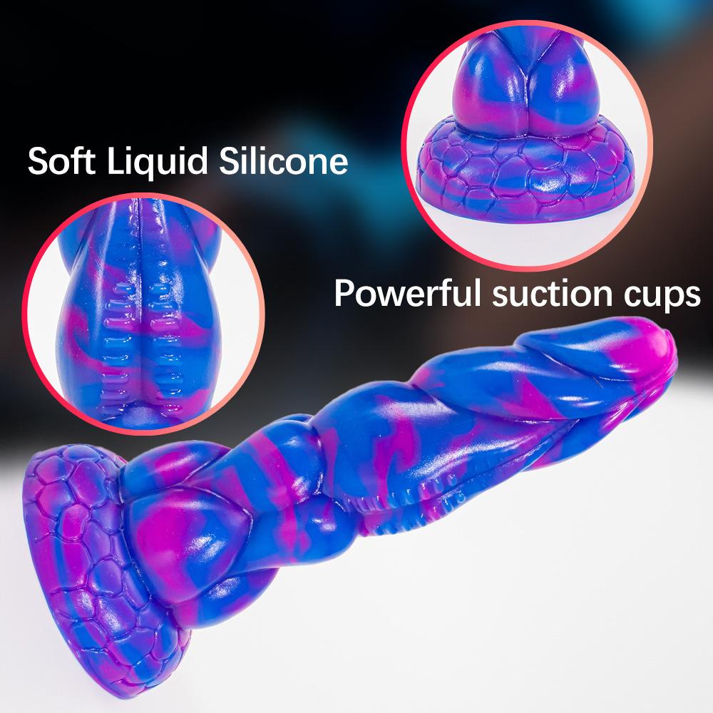 Alien Mixed Color Realistic Dildo Manual Fake Penis Liquid Silicone Adult Sex Toy Masturbator Soft Comfortable Design