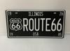 KitMall Tin Sign Route66 R66 Number Plate Style American Retro Interior (black)