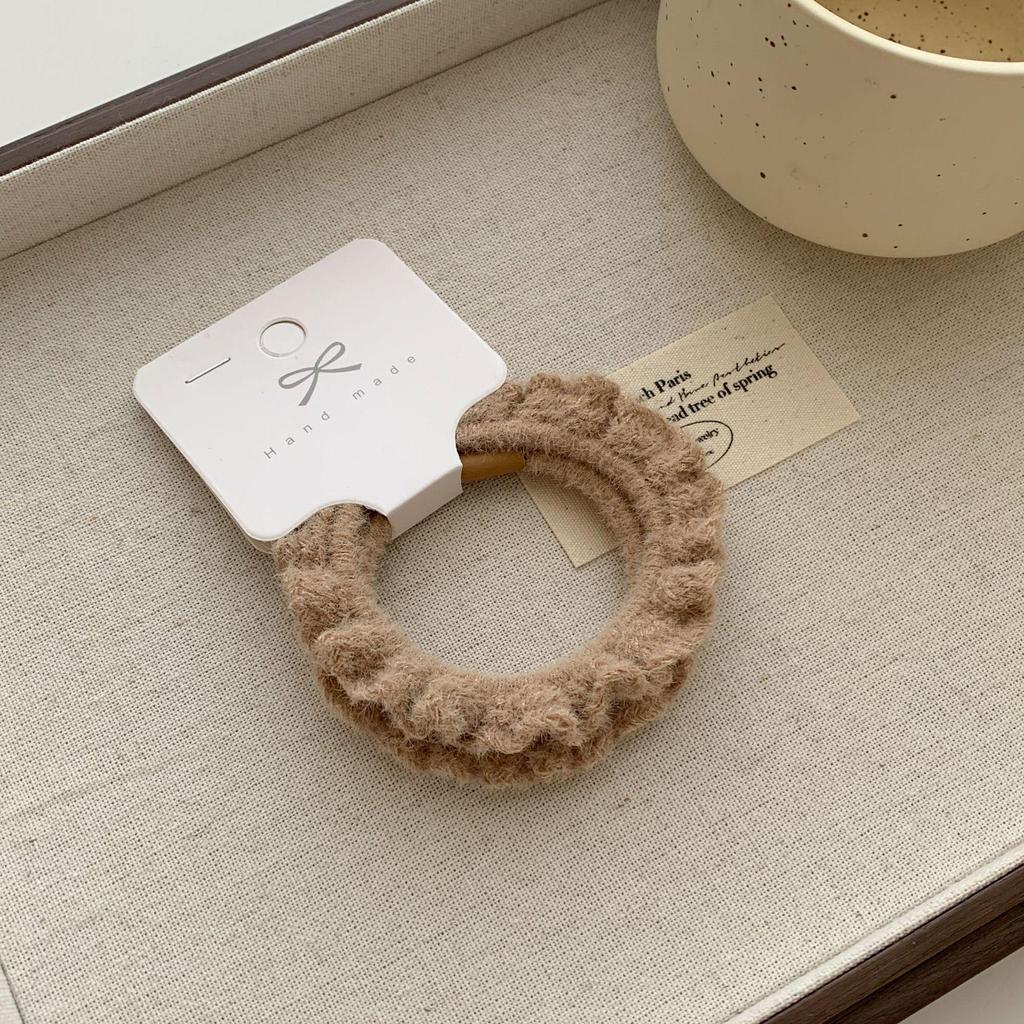 Strapazierfähiges Niedliches Maillard Holzohr Plüsch Elastisches Haargummi mit Dickem Gummiband