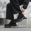 Leather Shoes Men's Young People Round Head Heightened Big Head Derby Shoes Low Top Martin Boots 1099-J