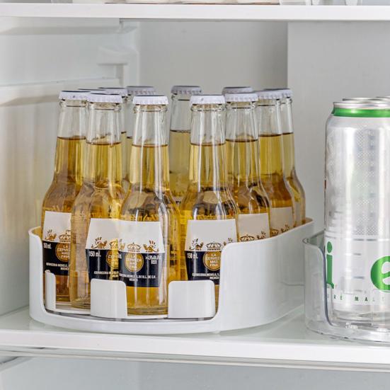 Fridge Storage Box Spice Rack 360-Degree Rotatable Design Large Capacity Transparent Turntable