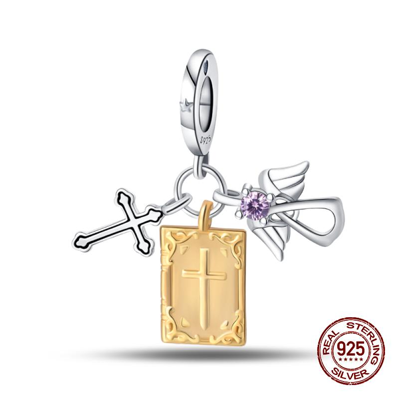 Classic 100% Copper Daemon Angel Cross Evil Eye Charms Beads Fit 3Mmoriginal Bracelets Diy Party Jewelry