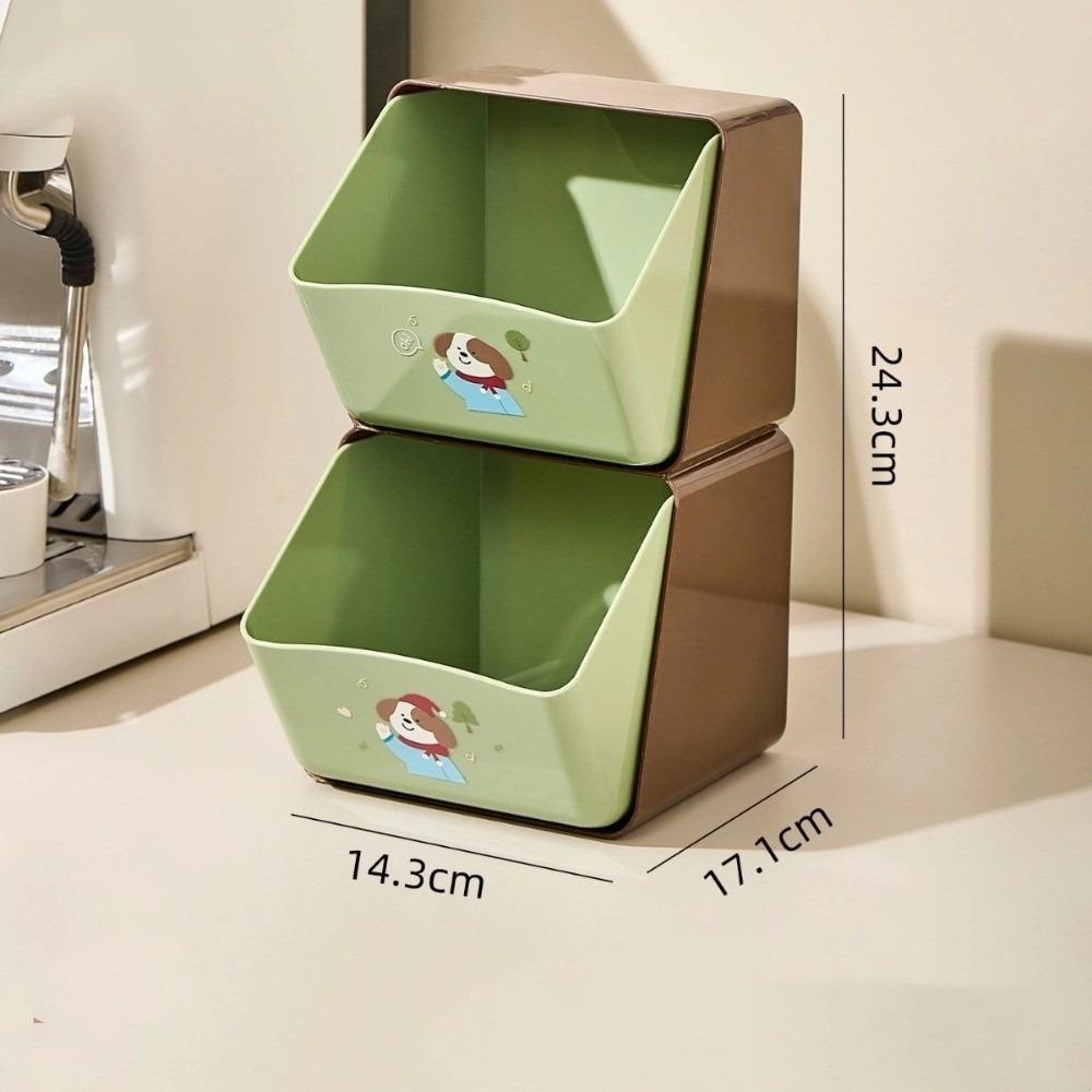 

Stackable Tea Bag Organizer Box Desktop Cosmetic Organizer Portable Storage Box Snack Organizer зелений