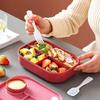 Große Kapazität Separate Lunchbox Bento-Box Kunststoff Tragbare Bento-Box mit Gabel Löffel 1200 ml Lebensmittelbehälter Mikrowellenheizbar