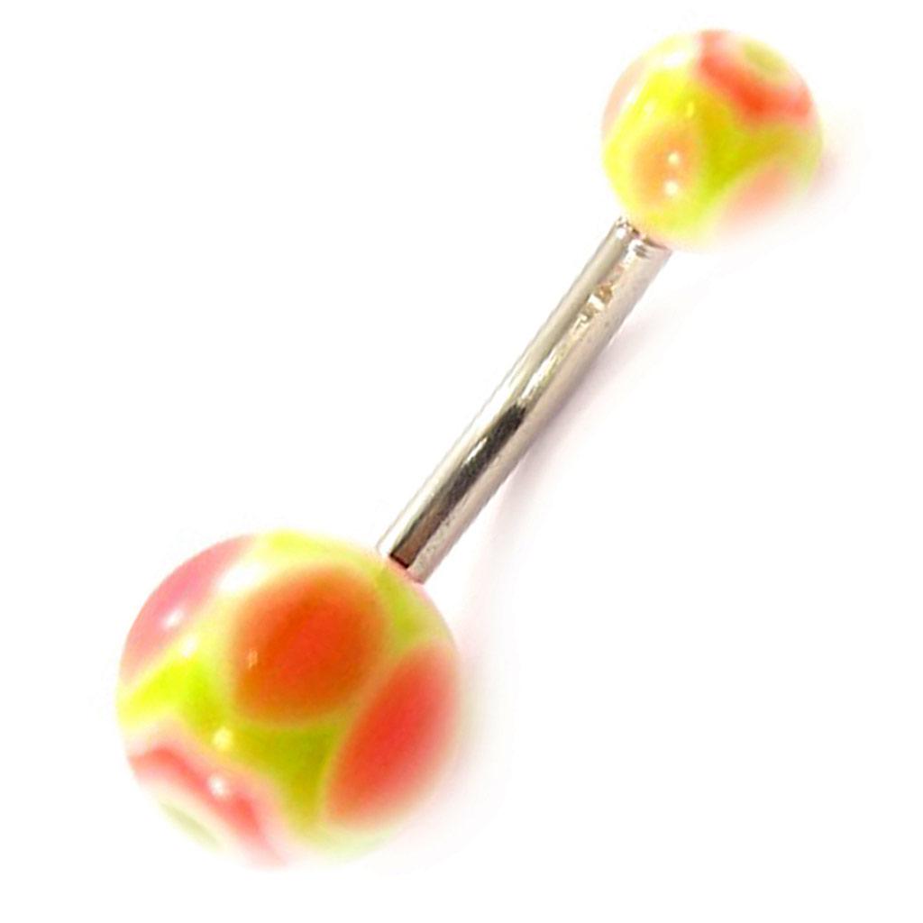 Les Trésors De Lily [C4956] - Body Piercing Ball 'Tecno' Orange Yellow