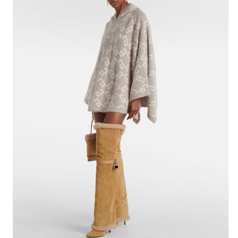 Krazing Pot Flock Pointed Toe Thin High Heels Size 46 Size 45 Winter Slip on Plus Size Women Keep Warm Over-the-knee Boots