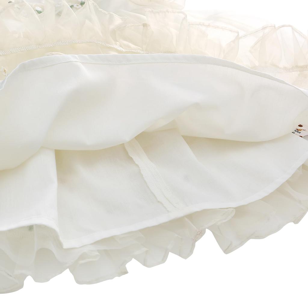 Famuka Baby Kids Long Ceremony Baby Baby 1st Sister 100 Days Short & Dress, Tulle, Sleeve, Spring/Autumn, Dress, Dress, Clothes, Girls, Children's