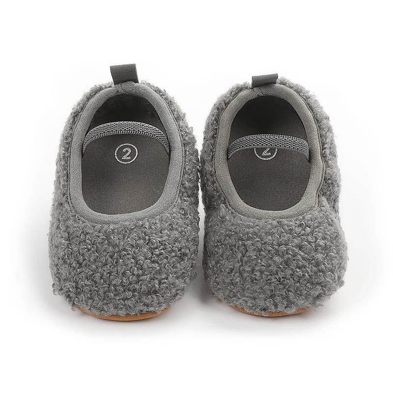 Warm Cotton Furry Baby Walking Shoes for 0-1 Year Olds - Indoor Autumn/Winter Wear