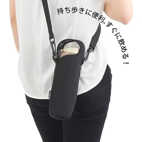 Tone Water Bottle & Mug Bottle Accessory Bottle Cover Shoulder Bag TC-22 (Checked Black)