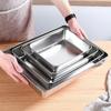 Thicken Deepen Stainless Steel Baking Tray Nonstick Bakeware Cake Bread Pans Food Fruits Storage Trays Plates Kitchen Utensils