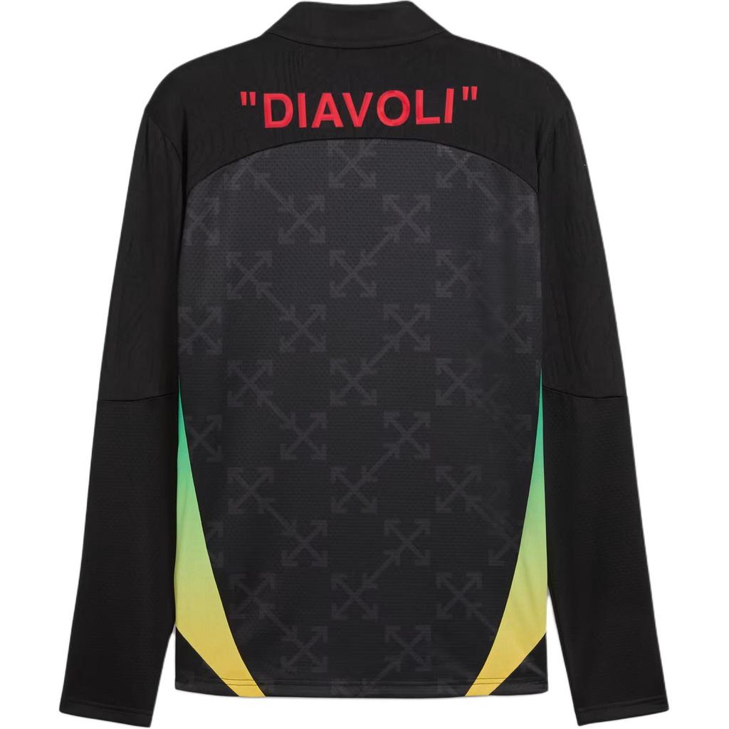 Puma X Off-White Collaboration College Style Logo Color Block Long Sleeve Stand Collar Slim Fit Sweatshirt Men Sweatshirt Black 783006-04