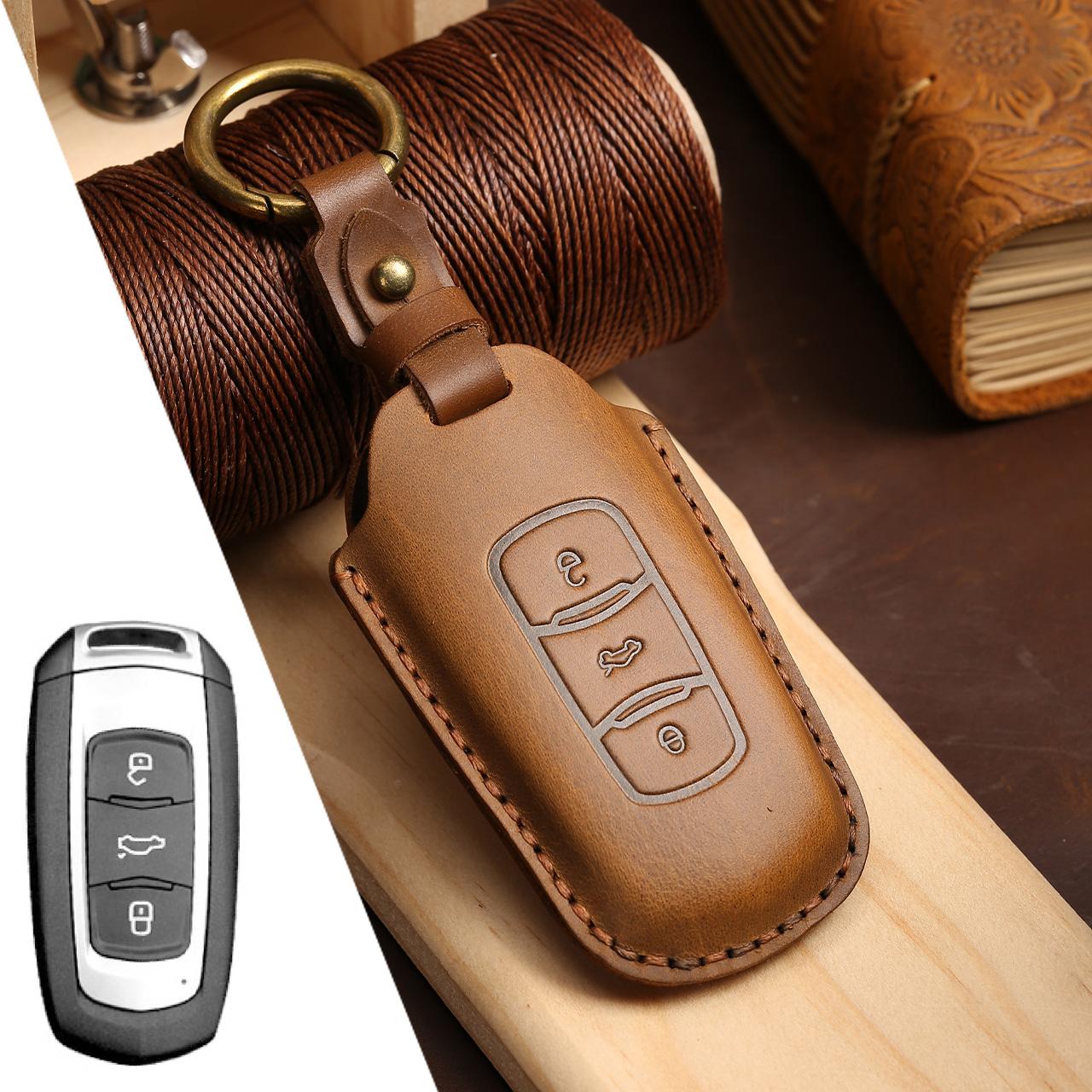

Car Key Case Cover for Geely Emgrand 7 GX3 Atlas GS NL3 Emgrand 7 EX7 GT GC9 Smart Remote коричневий