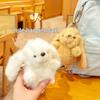 Cute Long-Eared Rabbit Plush Keychain Ornament - Girly Doll Backpack Charm