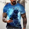 Blue And Black Marble New Men's T-shirt 3D Printed Men's Short-sleeved T-shirt Spring