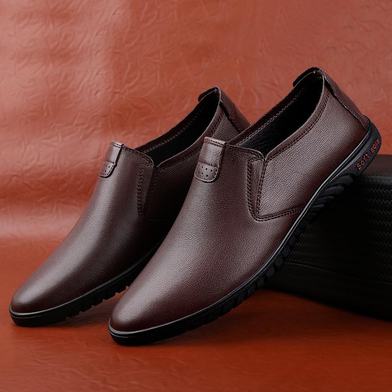Herrenschuhe aus echtem Leder, lässige Business-Schuhe, leichte Halbschuhe, rutschfeste Fahrschuhe, Wanderschuhe der Luxusmarke, Mokassins