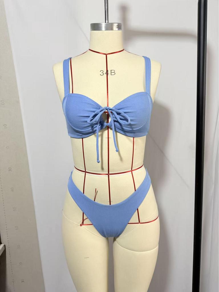 Neuer Europäischer & Amerikanischer Einfarbiger Riemenloser Sexy Bikini - Damen Zweiteilige Bademode für den grenzüberschreitenden Handel