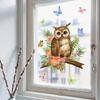 New Owl Flower Branch Wall Stickers Living Room Glass Window Home Decorration Mural Bedroom Decor Self Adhesive Animal Decals