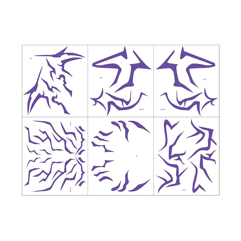 

Anime Cosplay Purple Tattoo Sticker Outfits Temporary Tattoo Demons Cartoon Hunters Fancy Costume Accessories Halloween Props