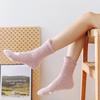 Fluffy Women's Coral Fleece Mid-Calf Socks – Thick, Lined, Cozy Floor Socks for Autumn & Winter