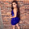 One Shoulder Mini Dress Women Shiny Sequin See-through Mesh Patchwork Slant Neck Sleeveless Cocktail Party Short Backless Sheath Slim Fit Club